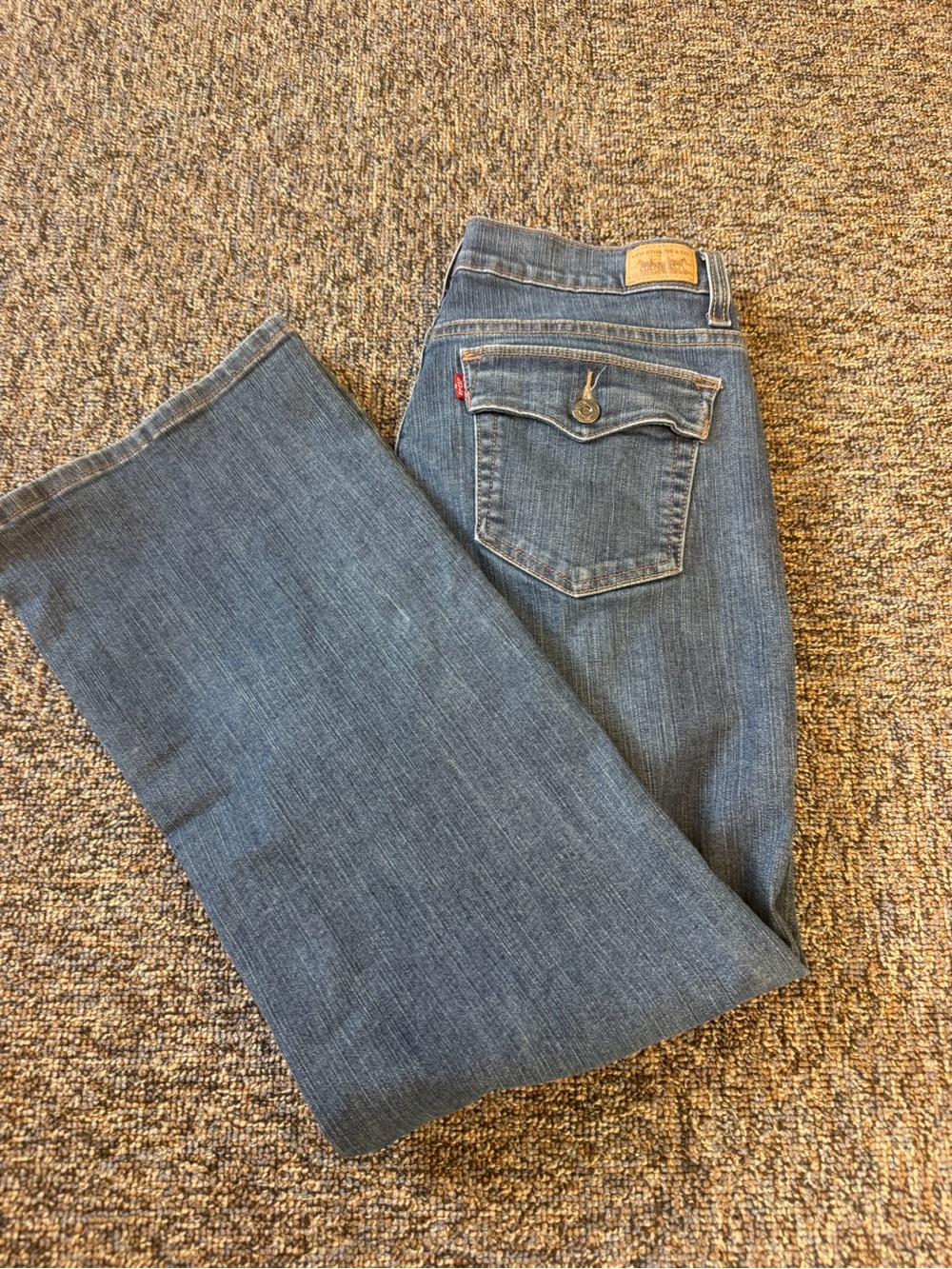 Levi's 512 Perfectly Slimming Women's Blue Denim Jeans Size 16P Boot Cut